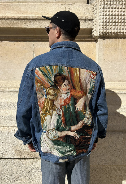 Upcycled jacket La Leçon de Piano (XL)