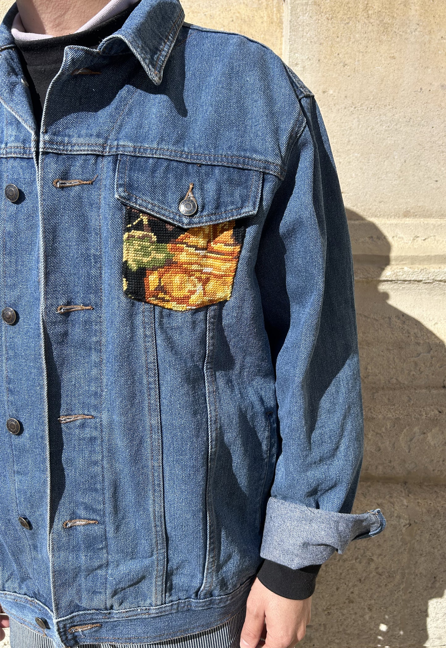 Upcycled jacket La Leçon de Piano (XL)