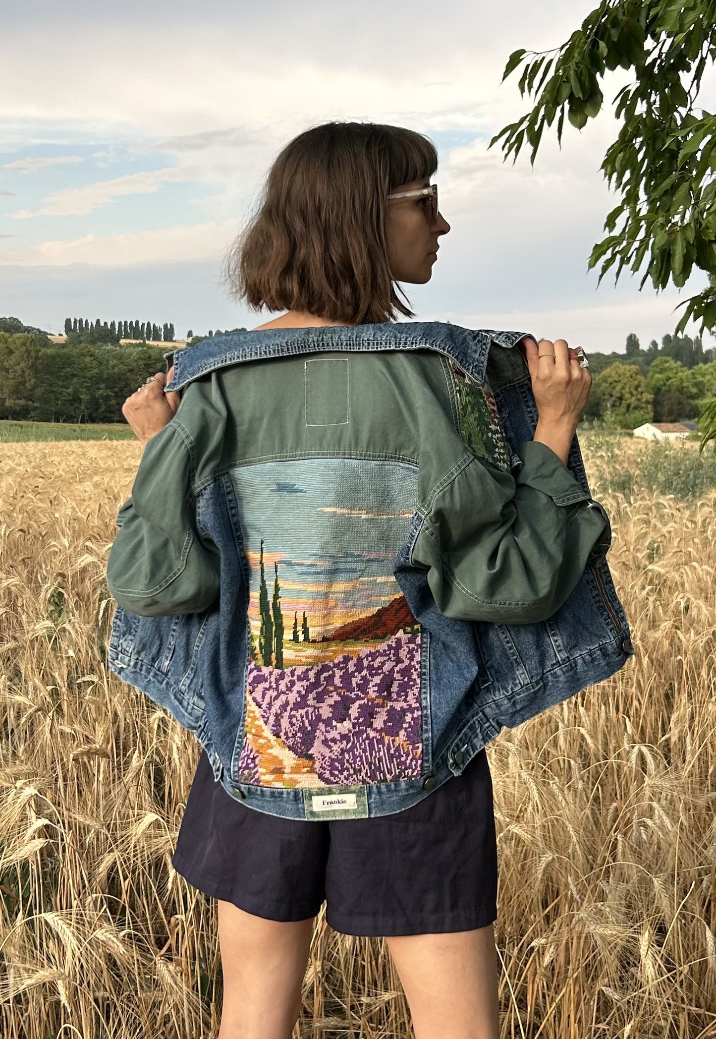 Upcycled jacket Lavender Fields (M/L)