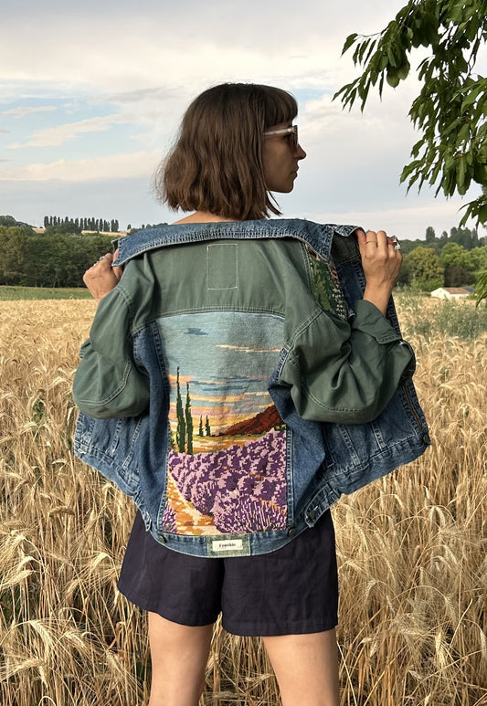 Upcycled jacket Lavender Fields (M/L)