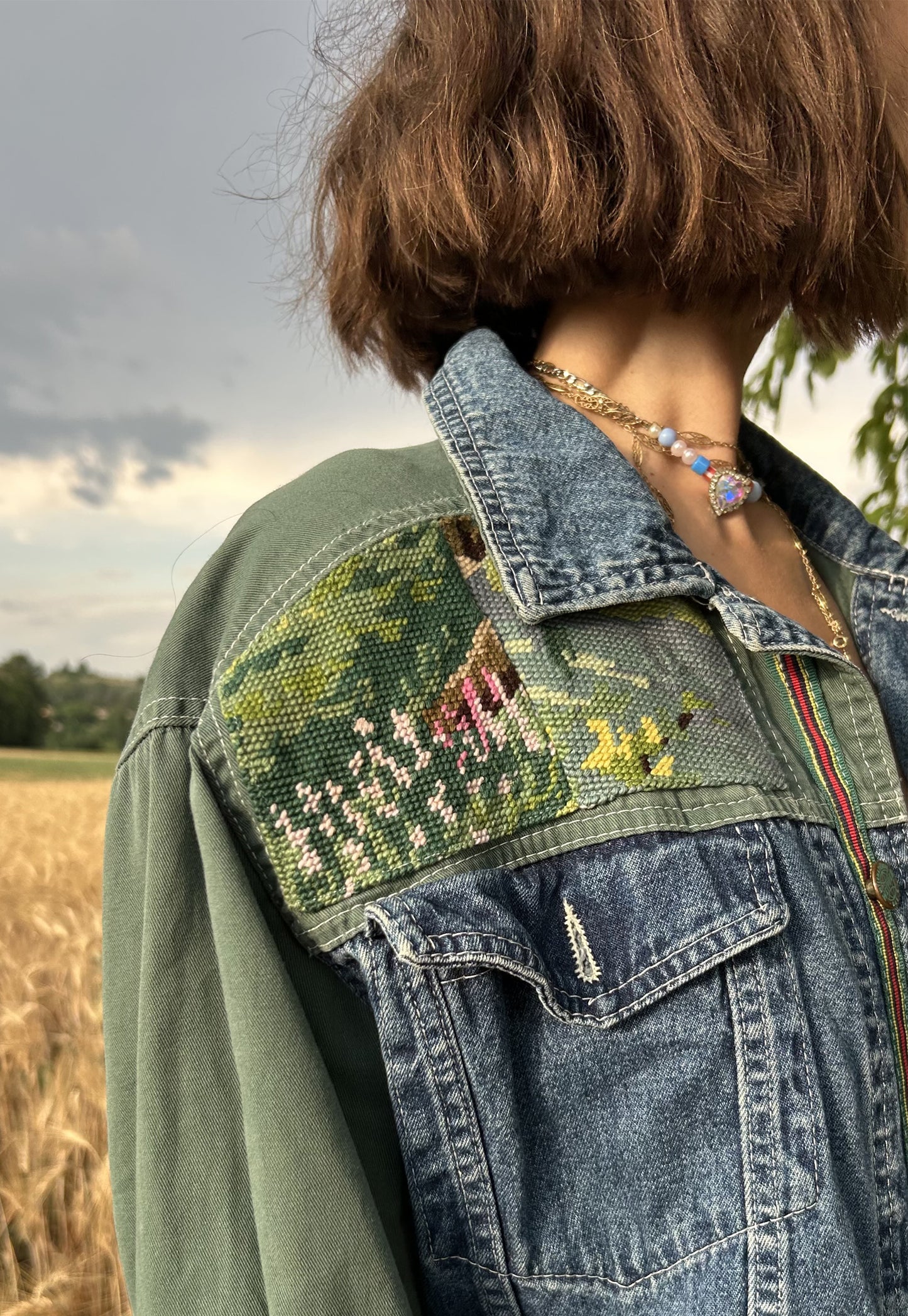 Upcycled jacket Lavender Fields (M/L)