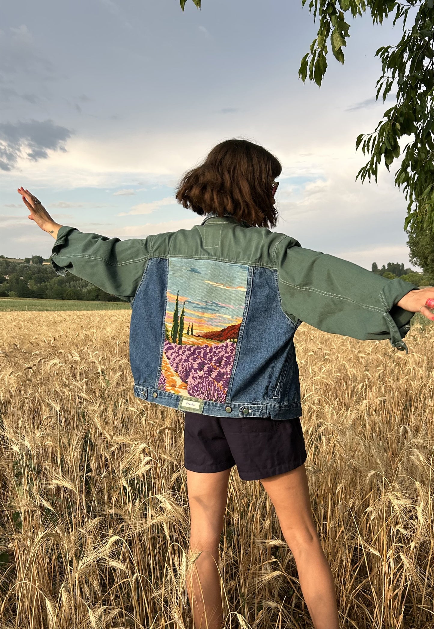 Upcycled jacket Lavender Fields (M/L)