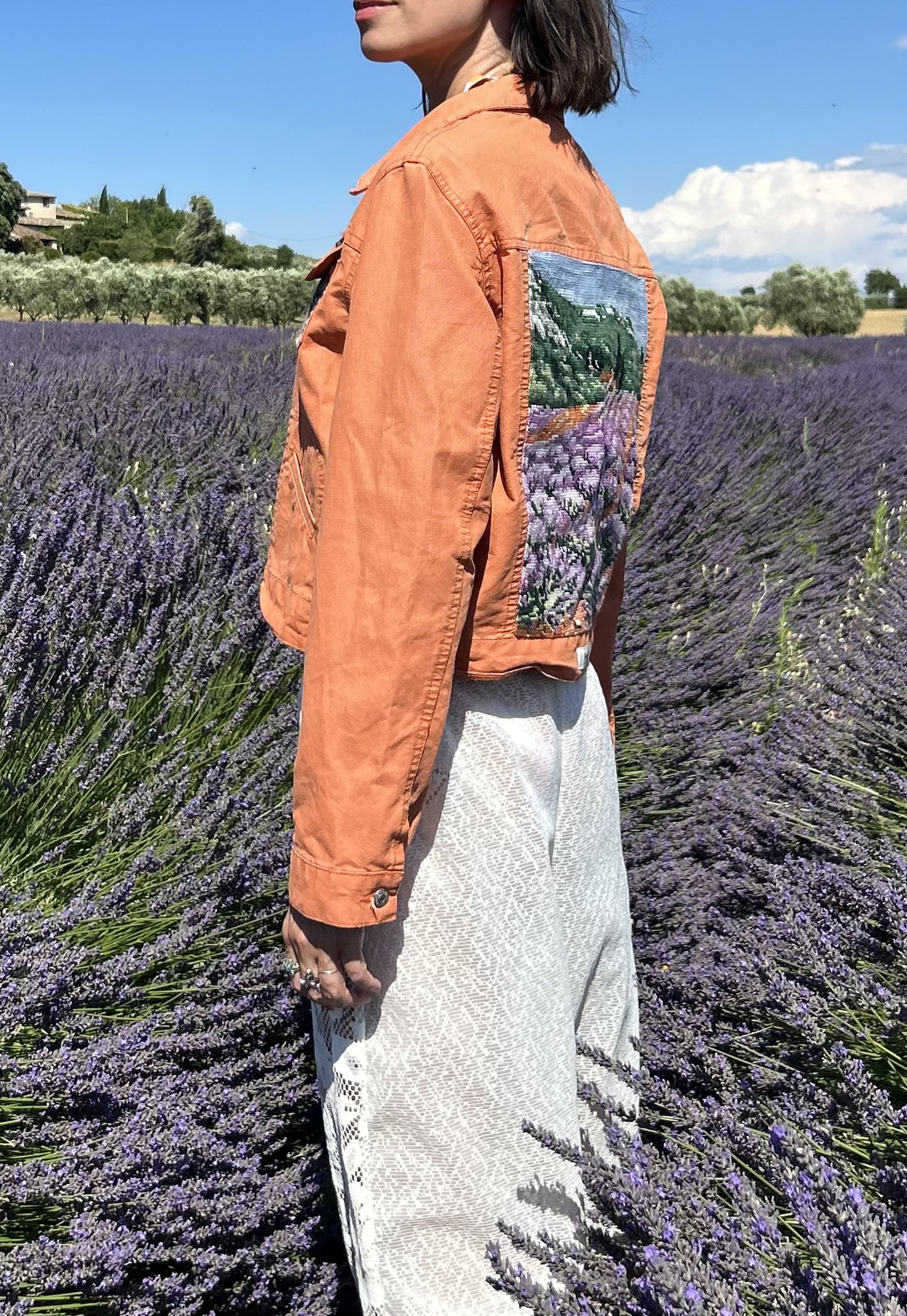 Upcycled jacket Lavender Fields (S)