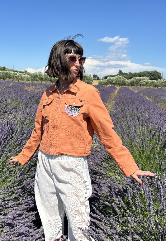 Upcycled jacket Lavender Fields (S)
