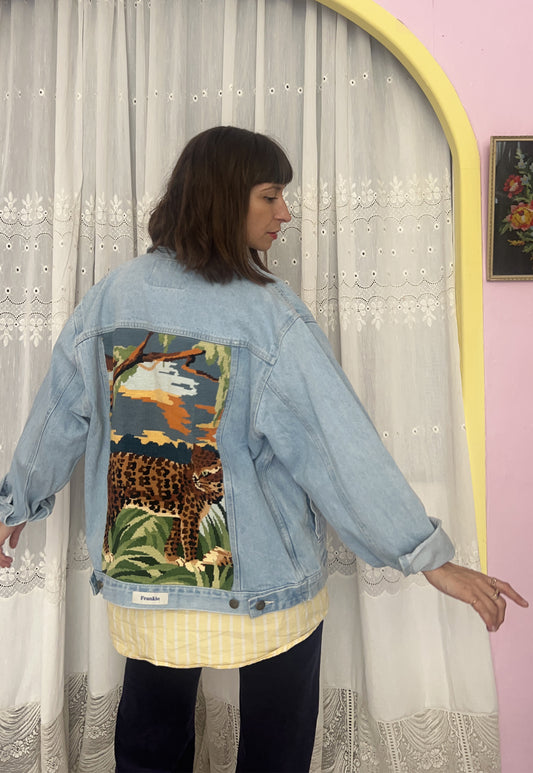 Upcycled jacket cheetah (M/L)
