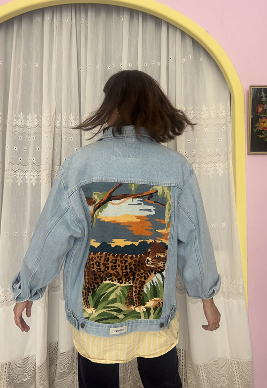 Upcycled jacket cheetah (M/L)