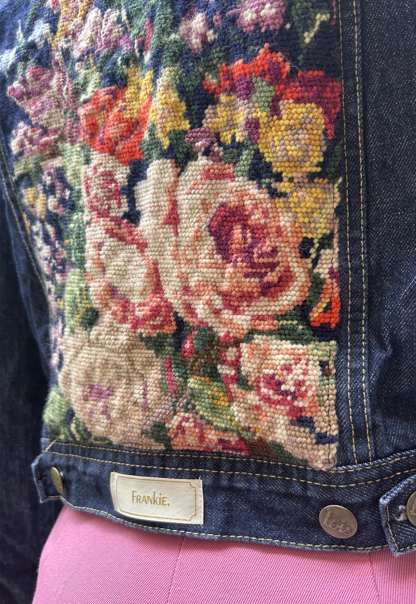 Upcycled jacket Flowers (XS/S)