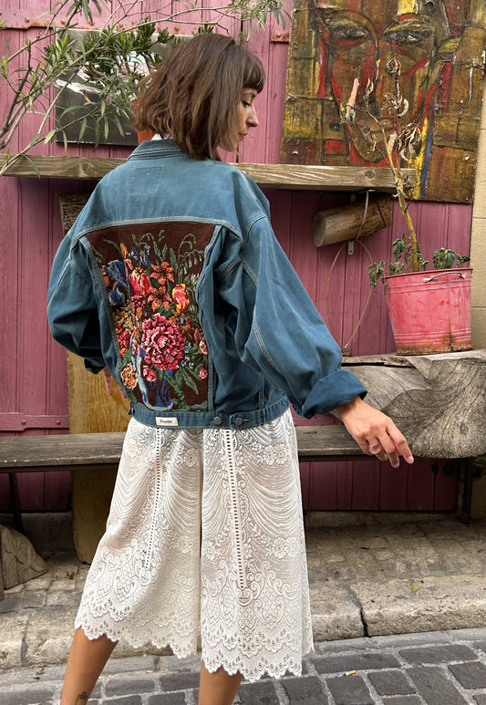 Upcycled jacket Majestic bouquet (L)