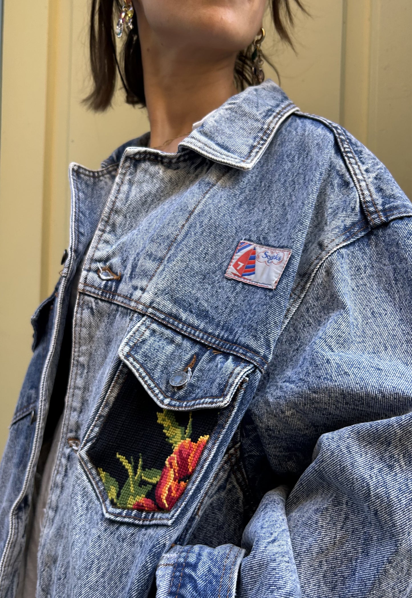 Upcycled jacket Wild flowers (L/XL)