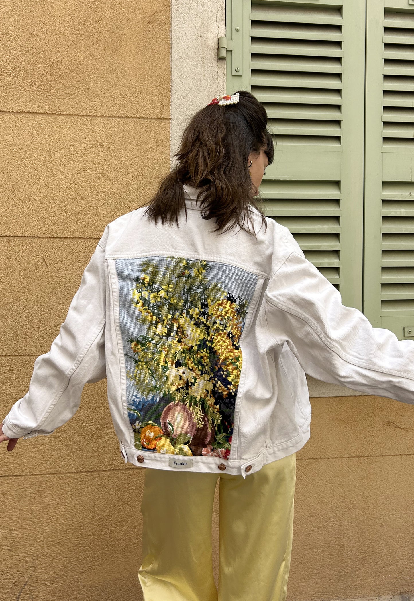 Upcycled jacket Mimosas (M/L)