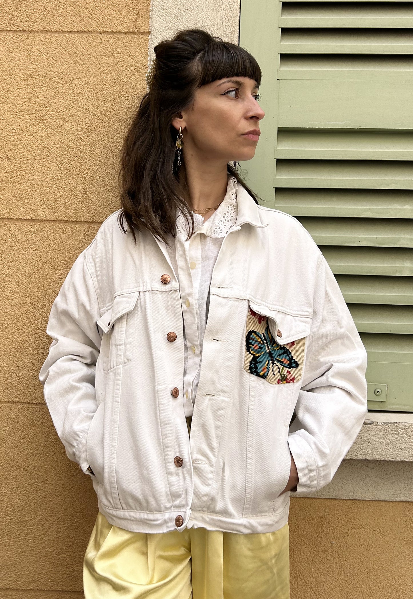 Upcycled jacket Mimosas (M/L)