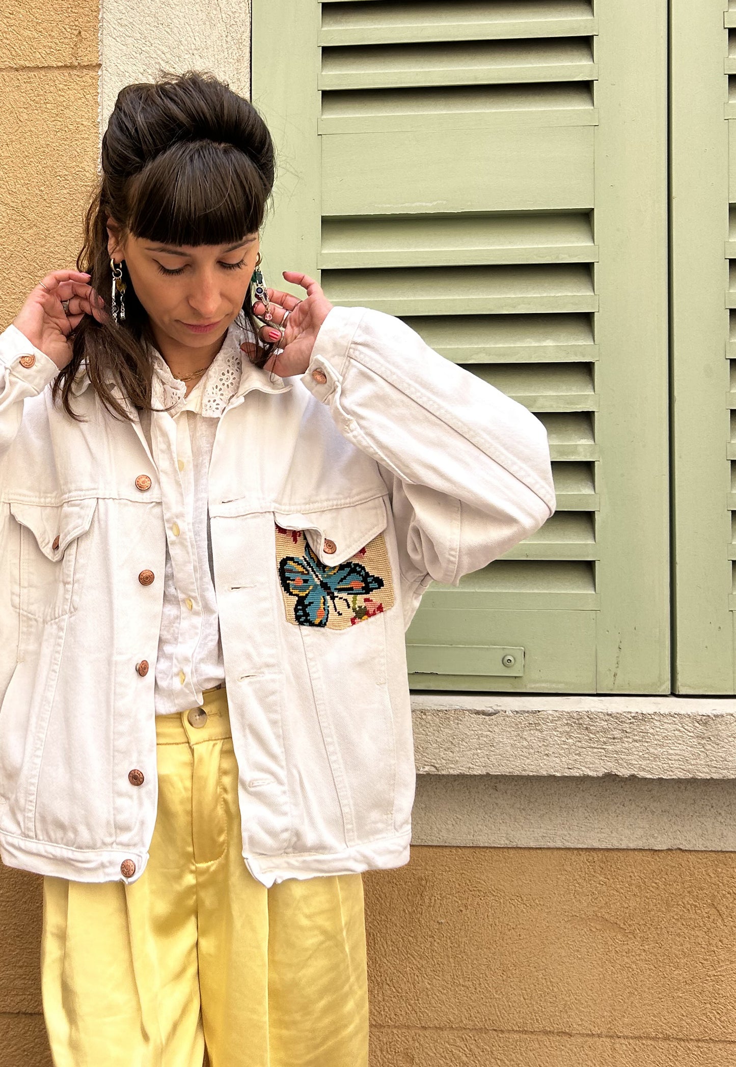 Upcycled jacket Mimosas (M/L)
