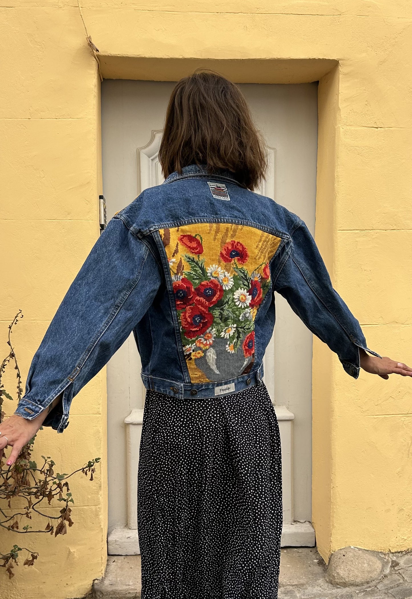 Upcycled jacket Poppies (XS)