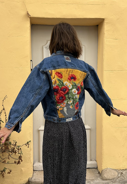 Upcycled jacket Poppies (XS)