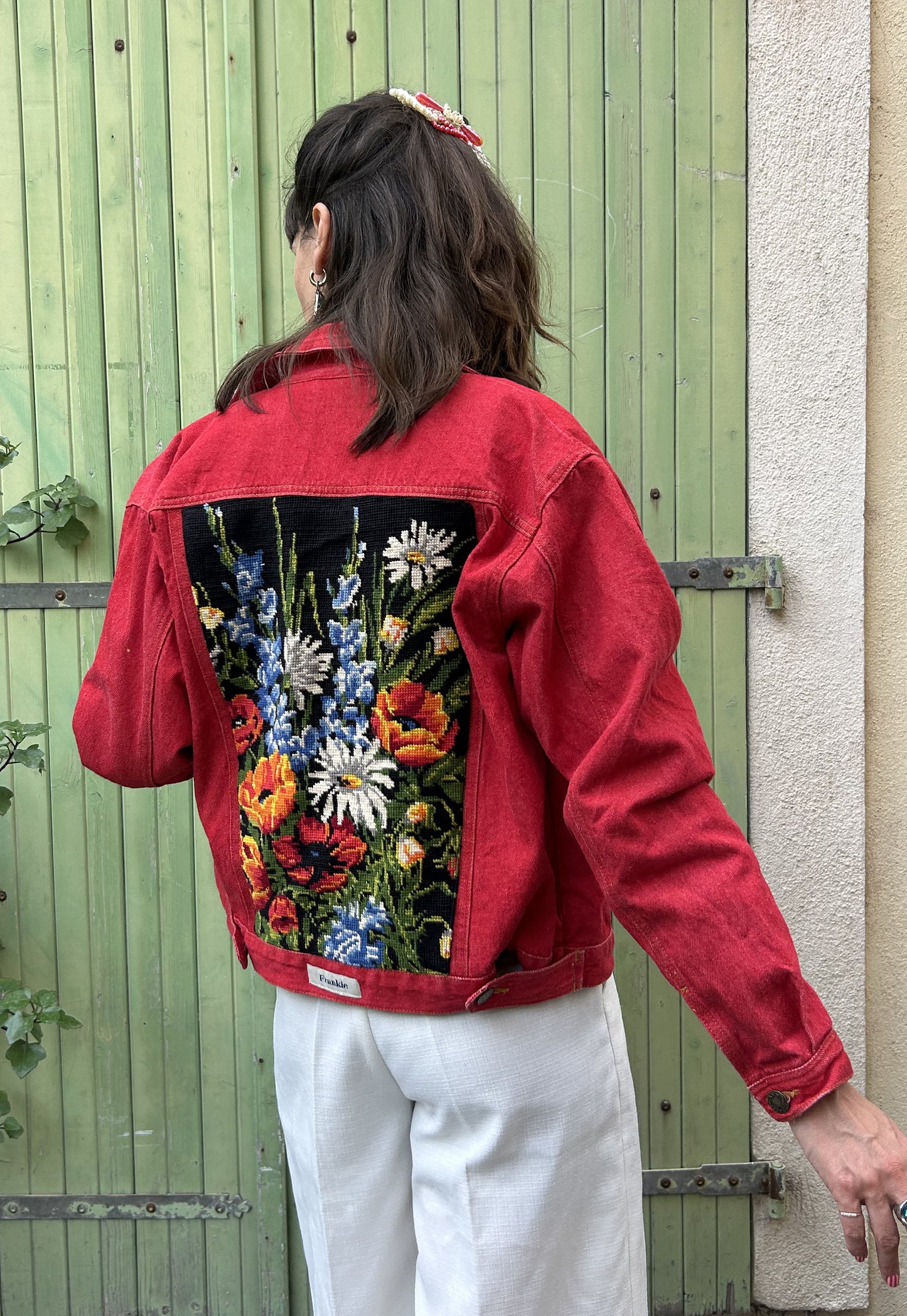 Upcycled jacket Fleurs des champs (S)