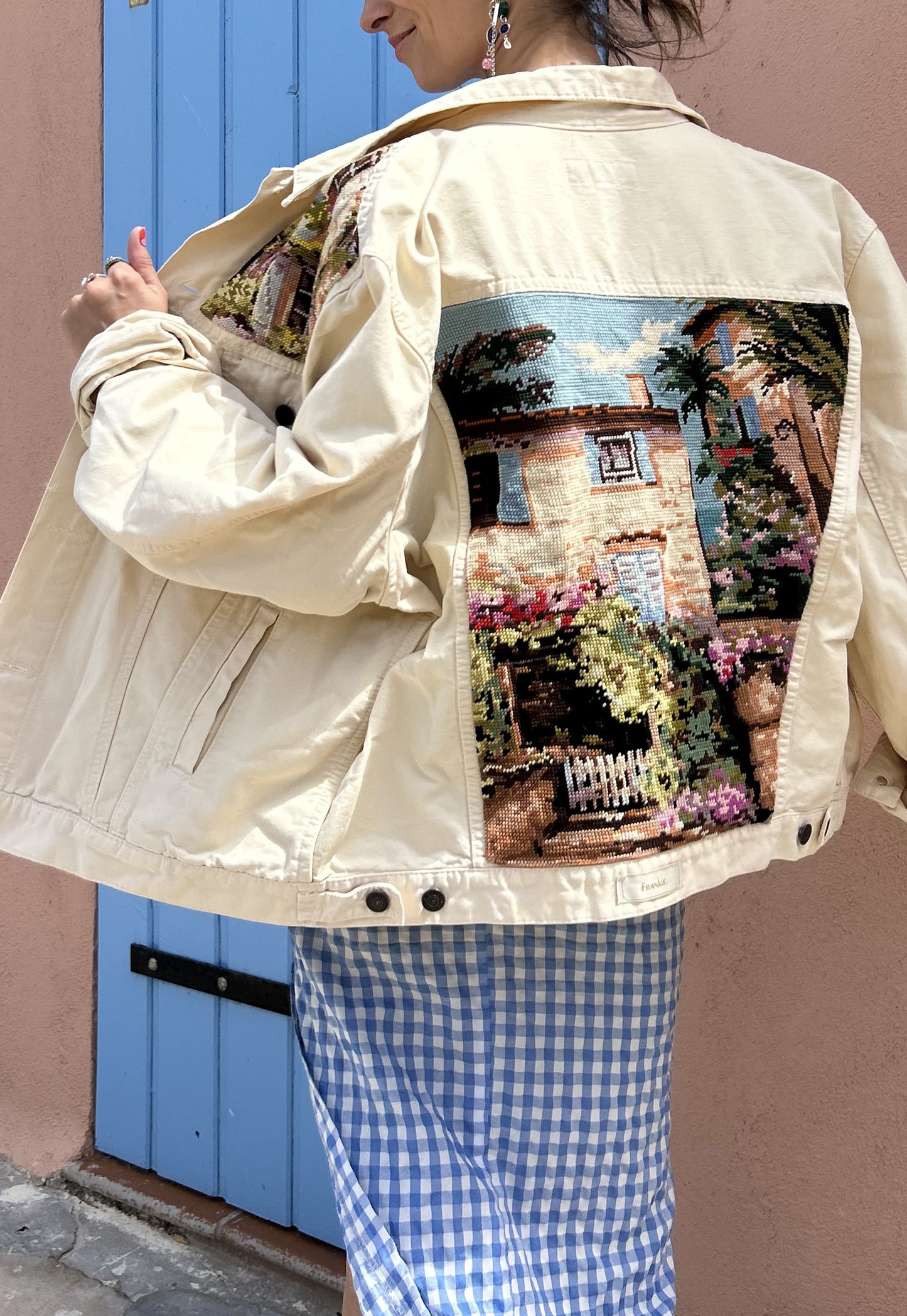 Upcycled jacket Secret Garden (L)