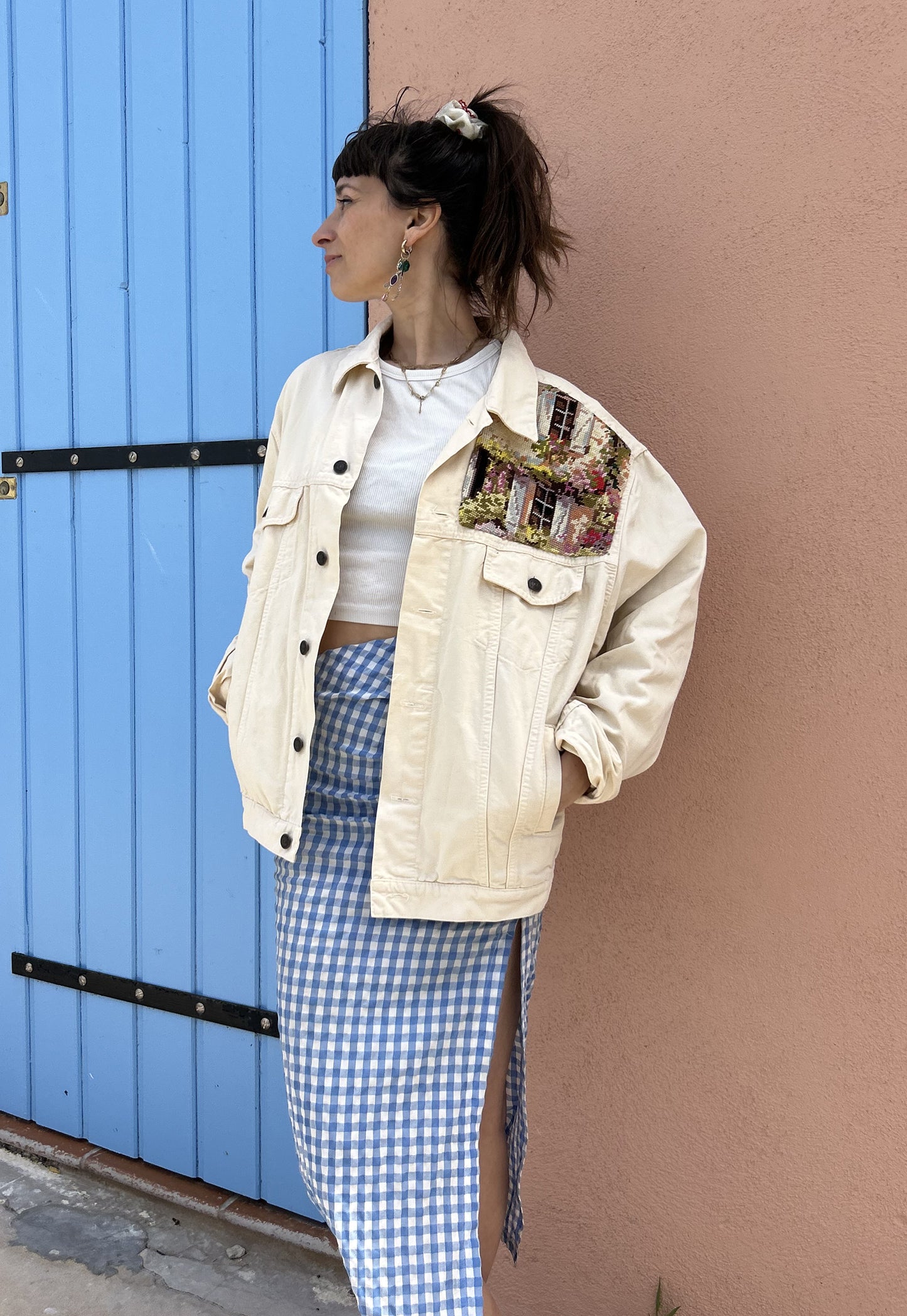 Upcycled jacket Secret Garden (L)