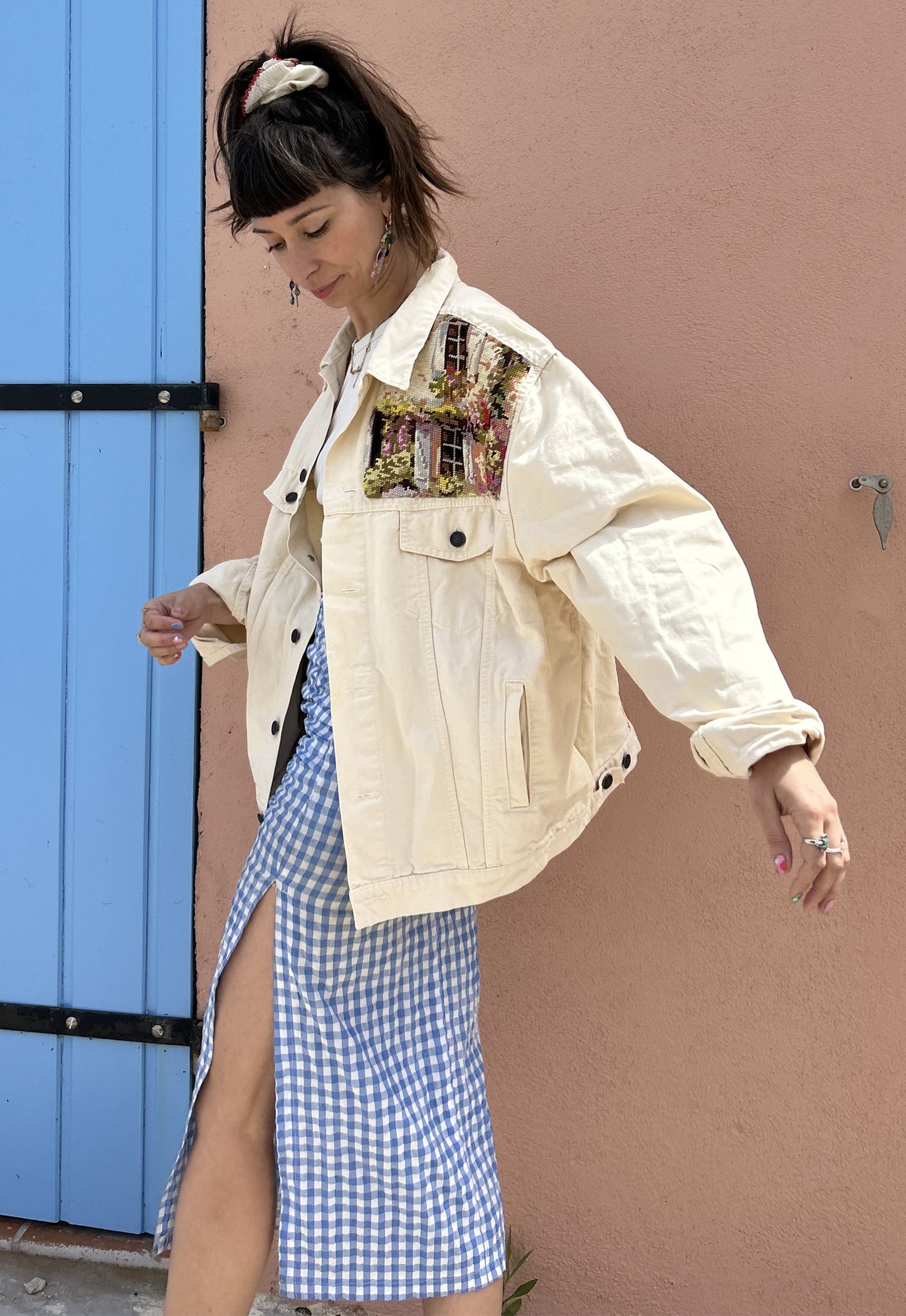 Upcycled jacket Secret Garden (L)