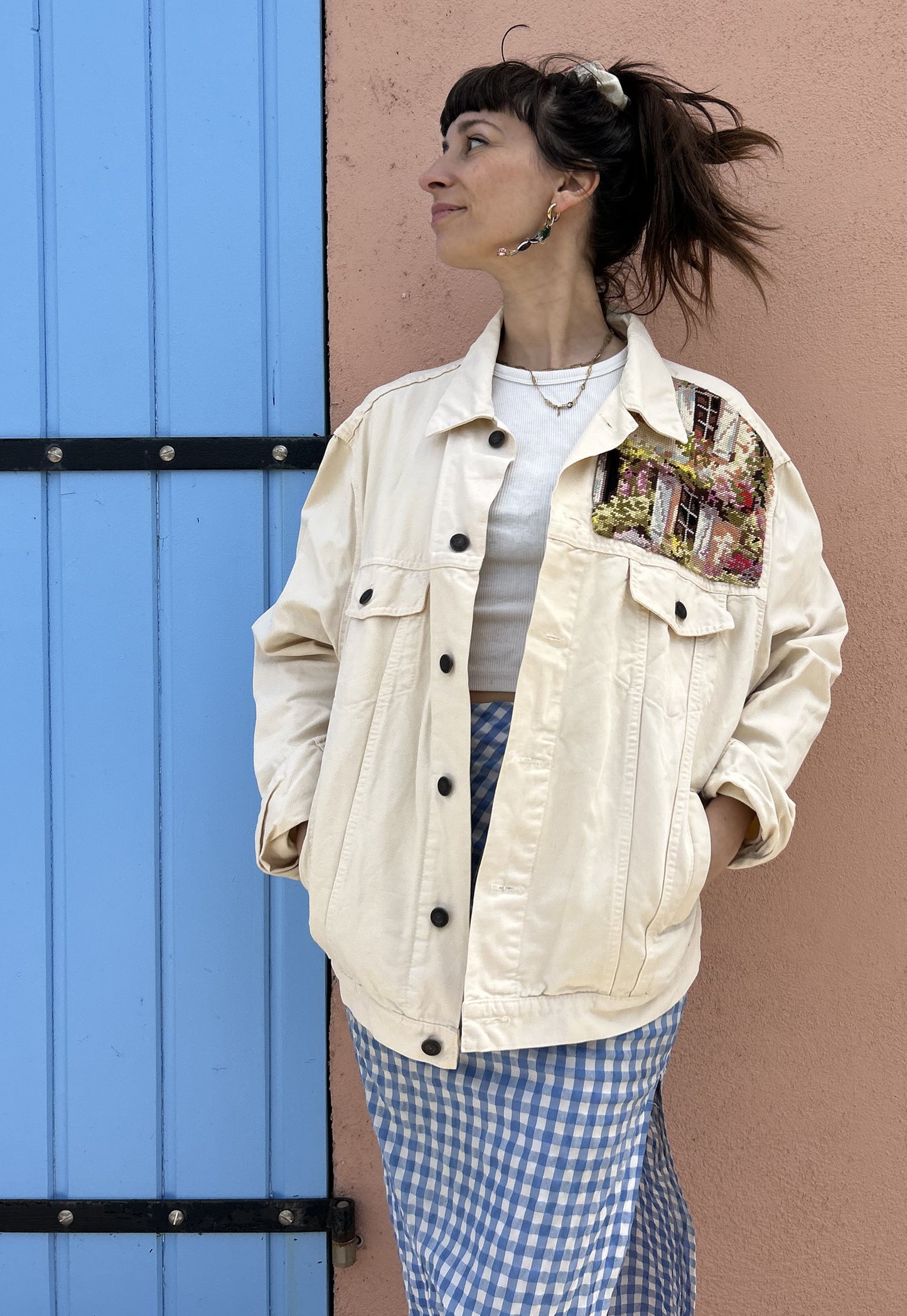 Upcycled jacket Secret Garden (L)