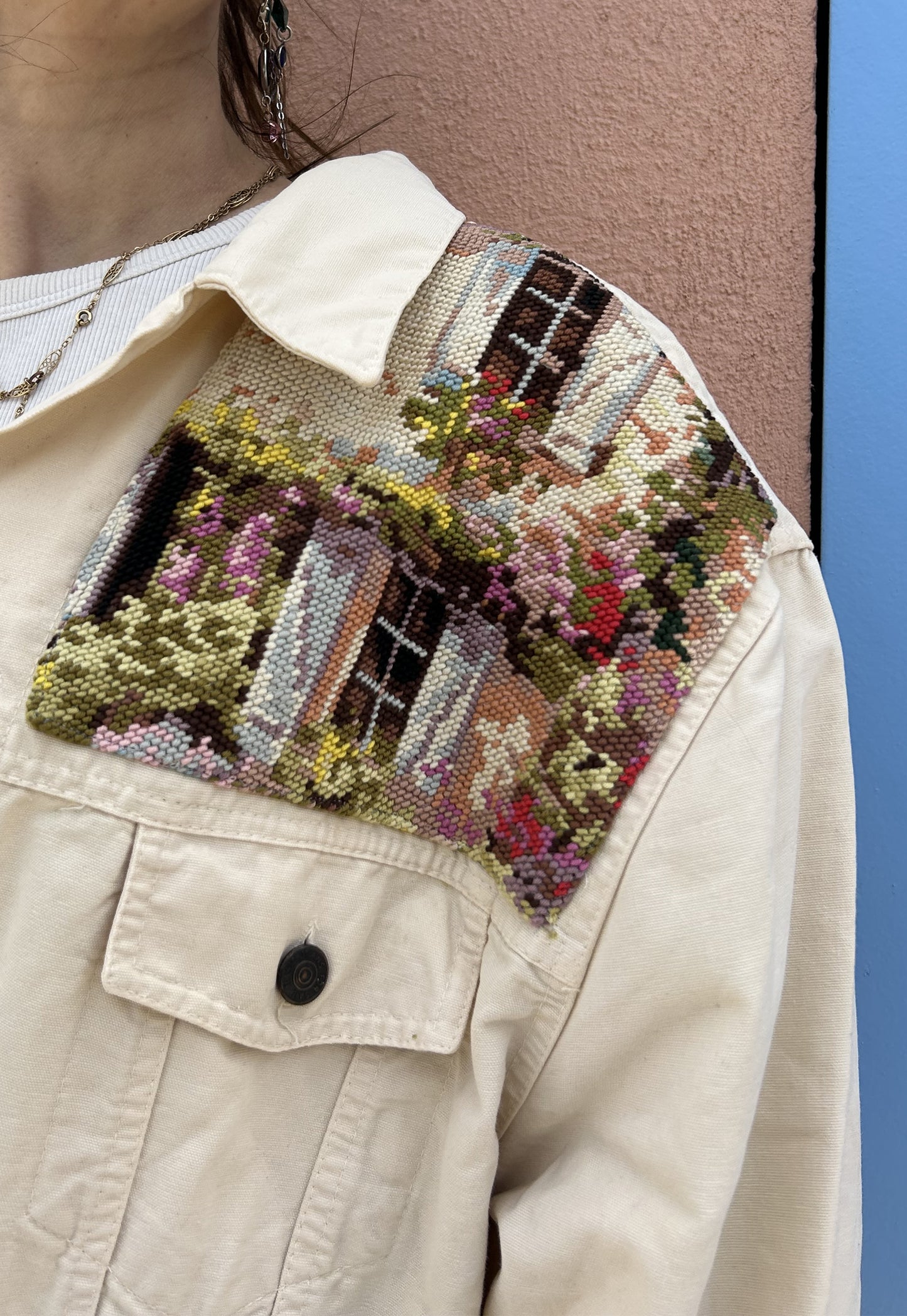 Upcycled jacket Secret Garden (L)