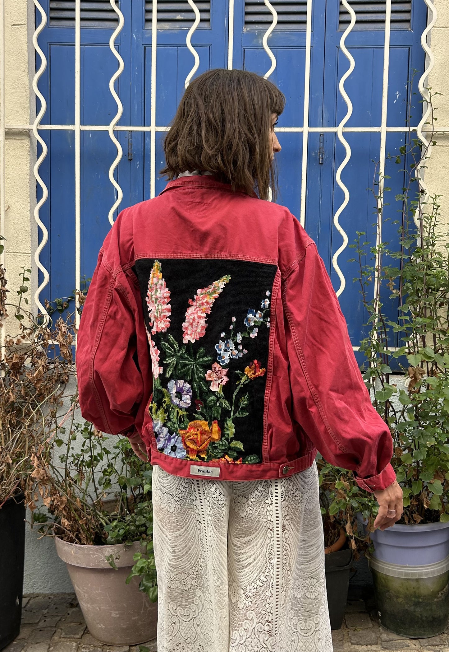 Upcycled jacket Fleurs Sauvages (M/L)