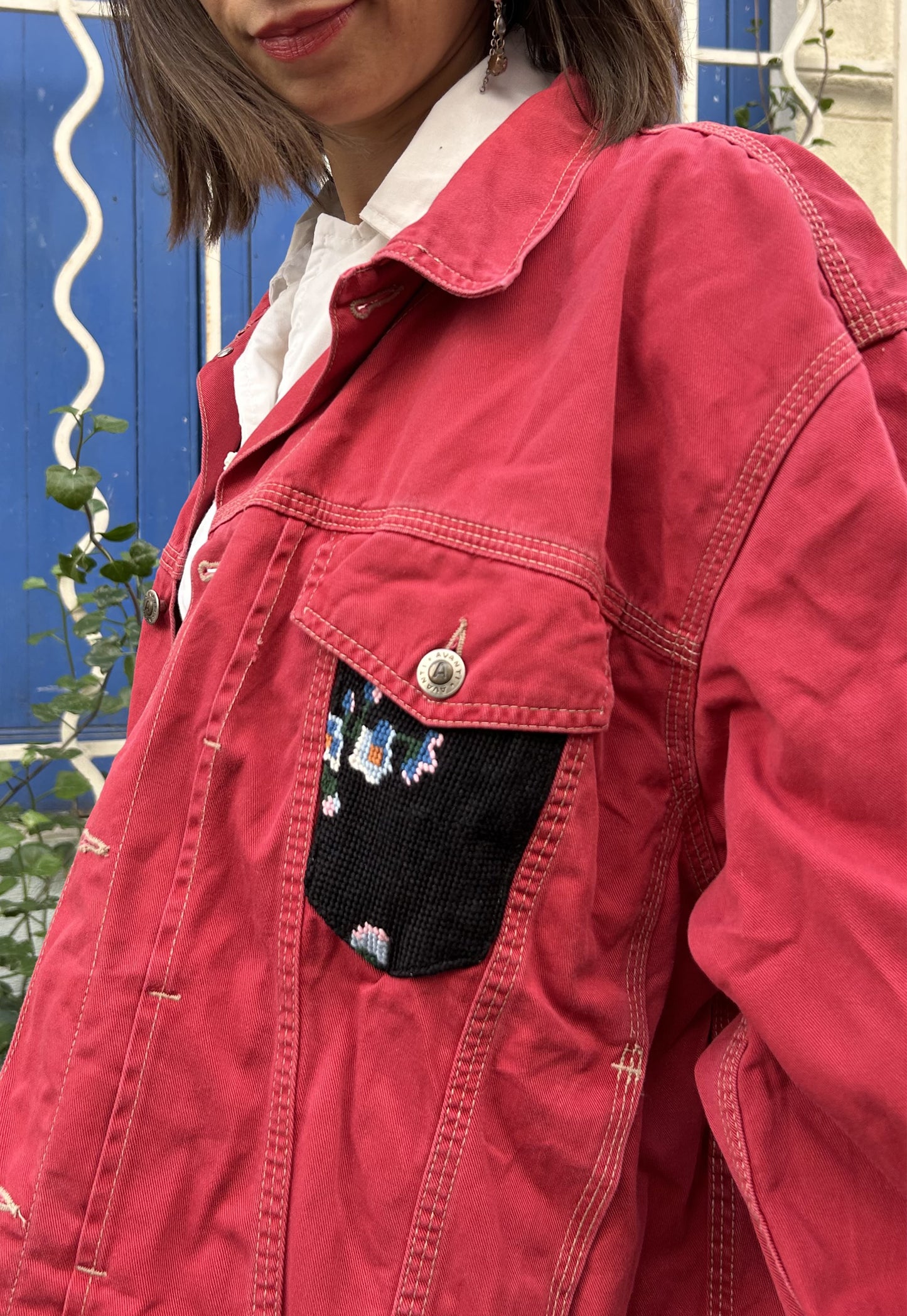 Upcycled jacket Fleurs Sauvages (M/L)