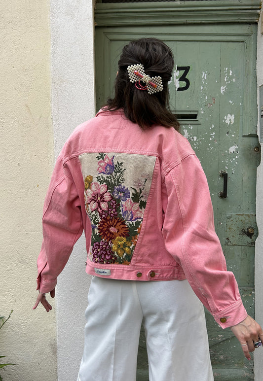 Upcycled jacket Summer bouquet (S/M)