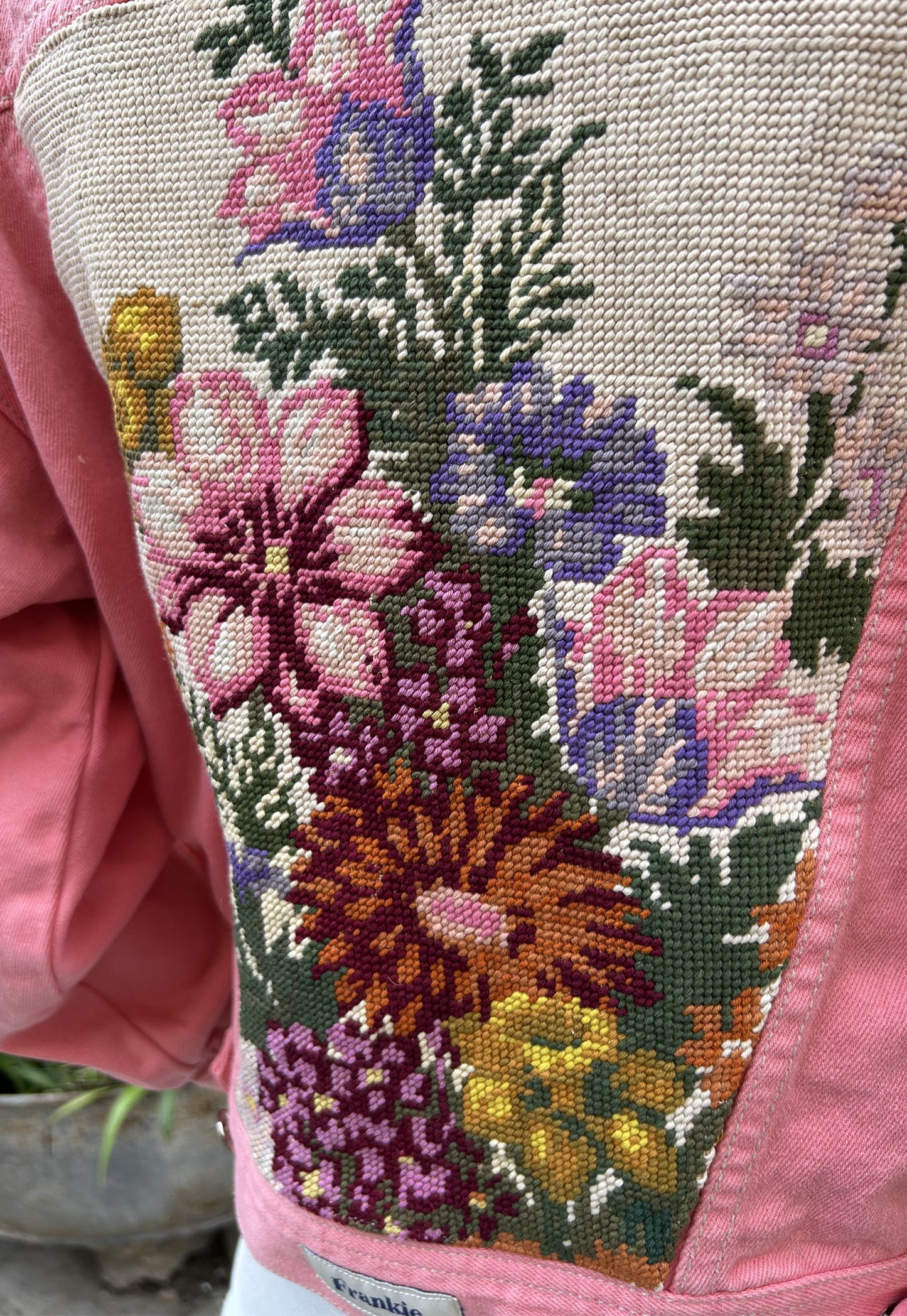 Upcycled jacket Summer bouquet (S/M)