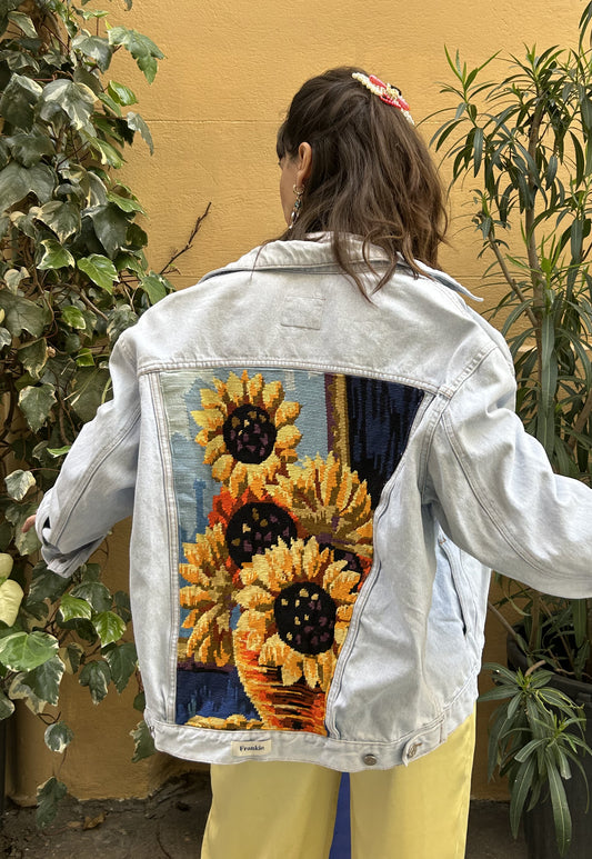 Upcycled jacket Les Tournesols (L)