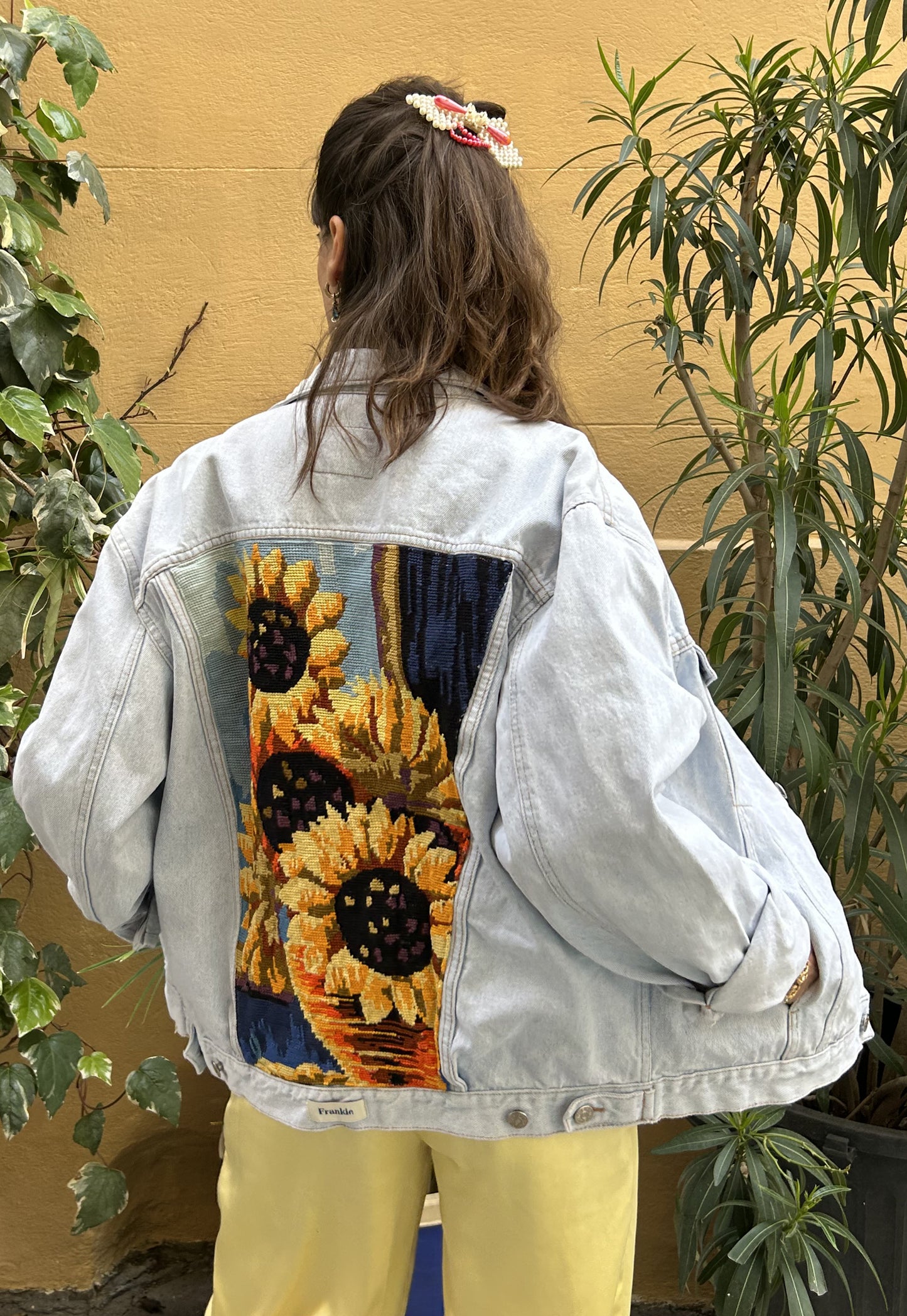 Upcycled jacket Les Tournesols (L)