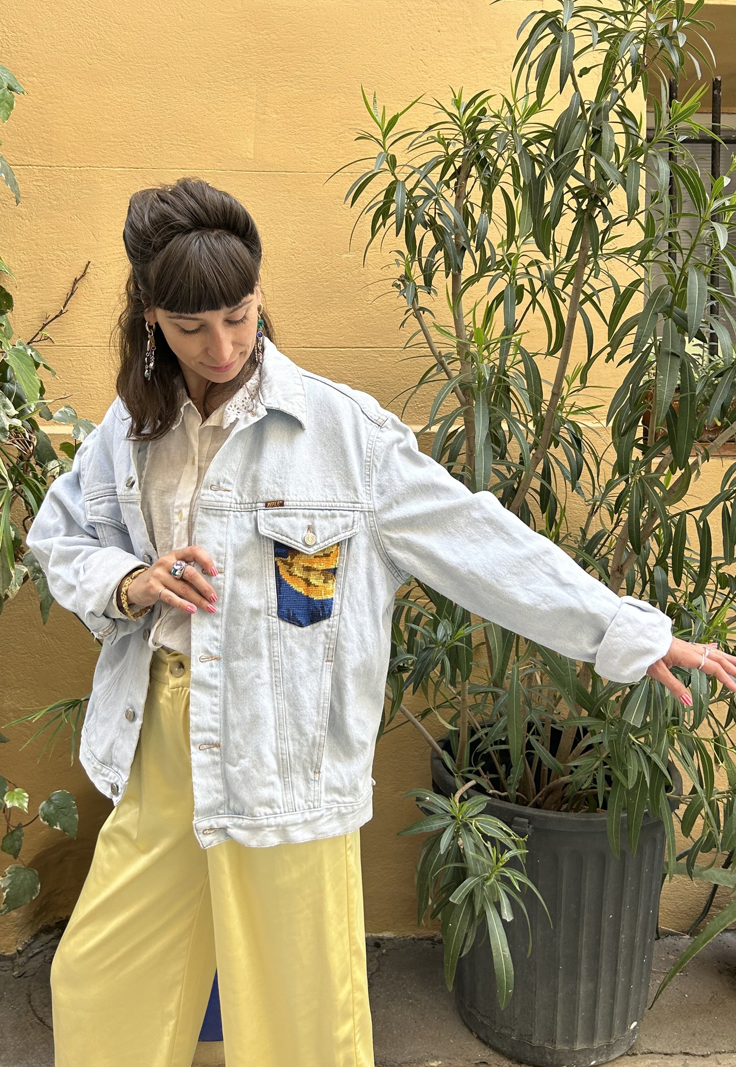 Upcycled jacket Les Tournesols (L)