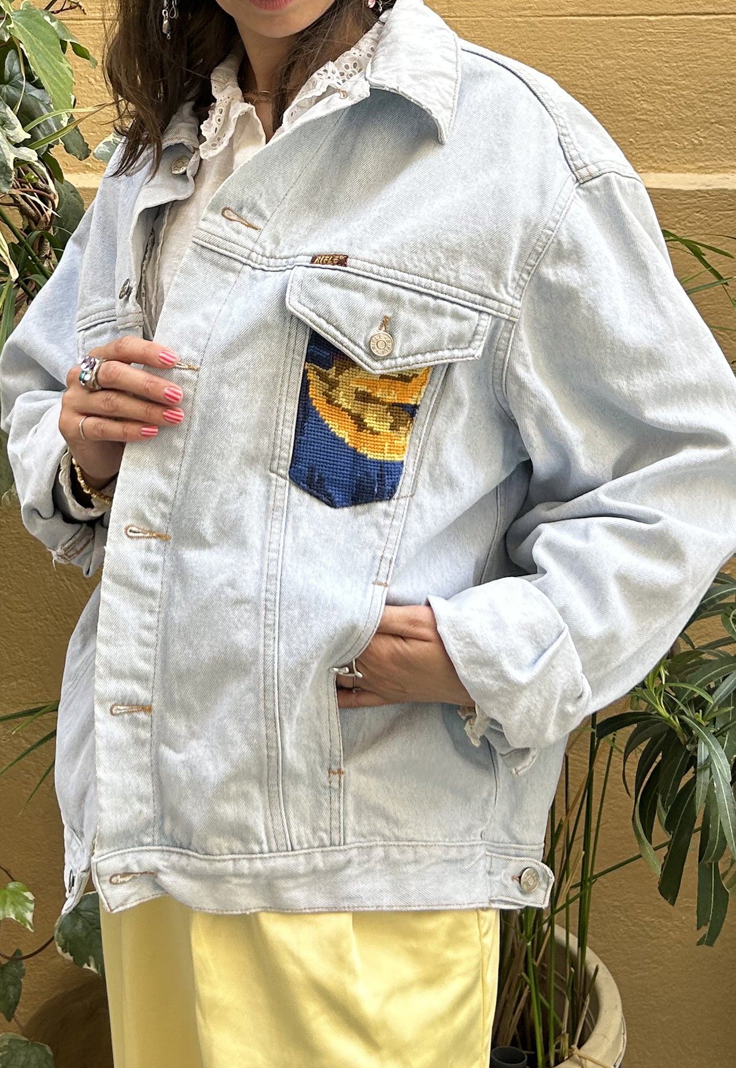 Upcycled jacket Les Tournesols (L)
