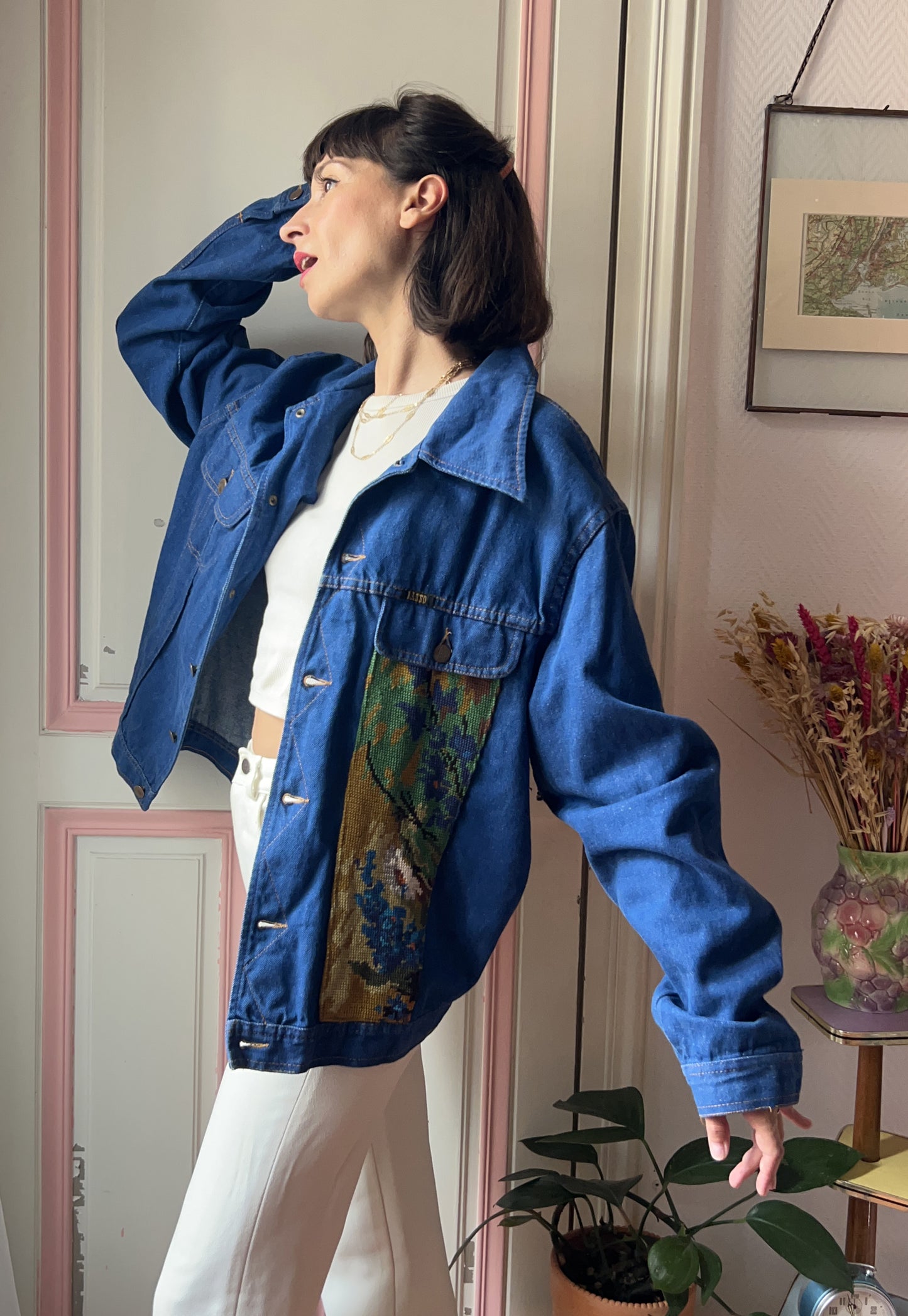 Upcycled jacket Sunflowers & Poppies (M/L)