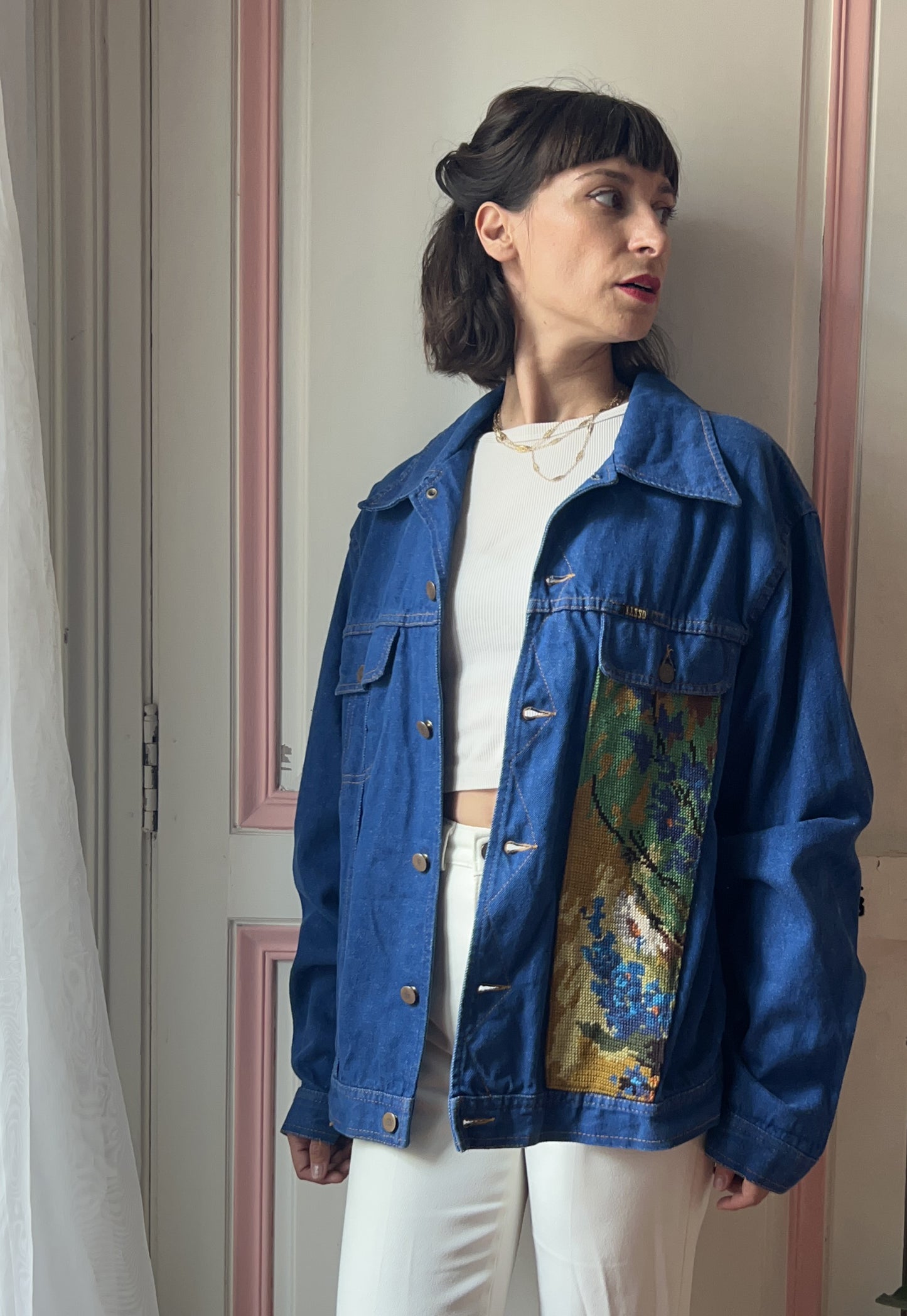 Upcycled jacket Sunflowers & Poppies (M/L)