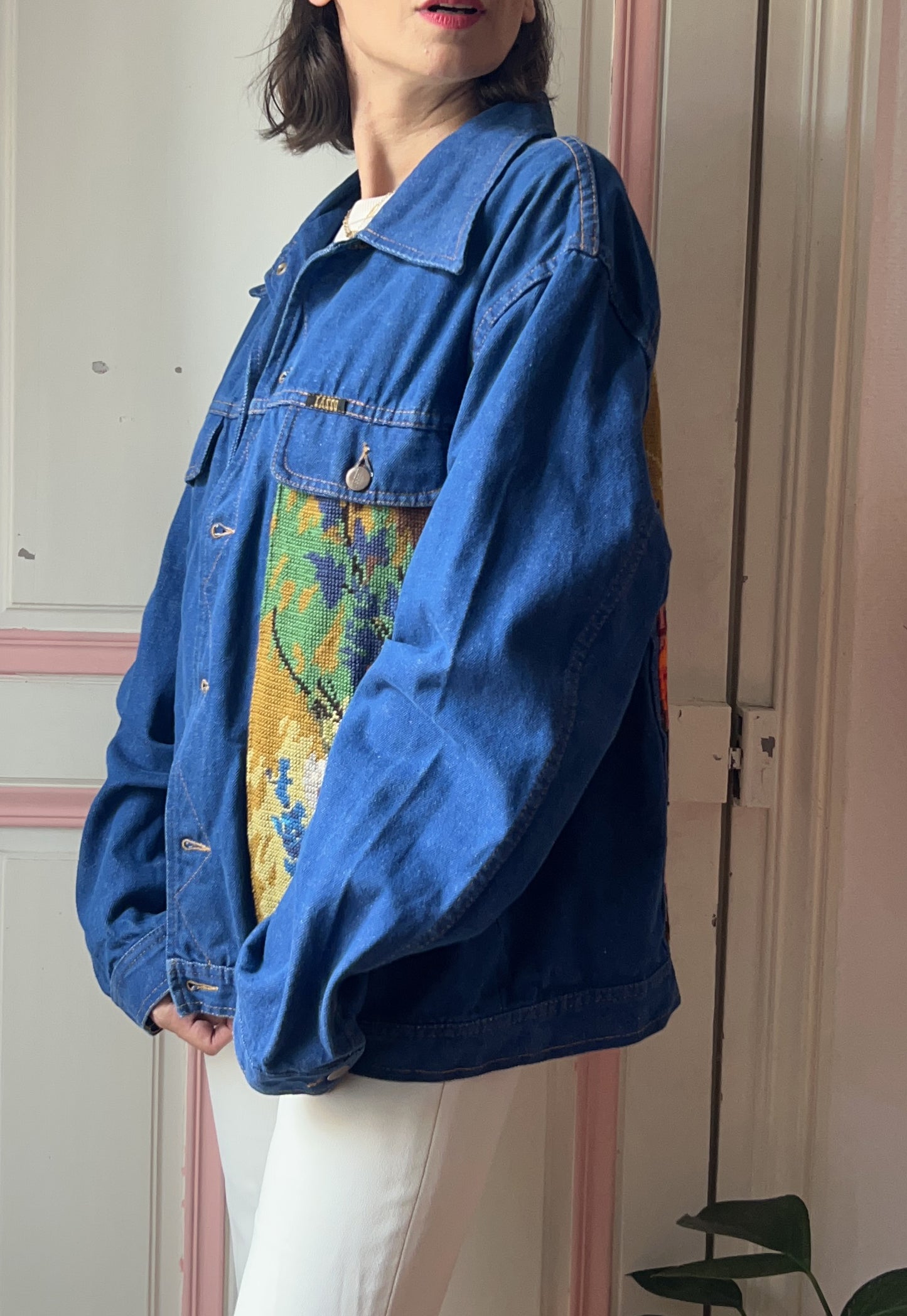 Upcycled jacket Sunflowers & Poppies (M/L)