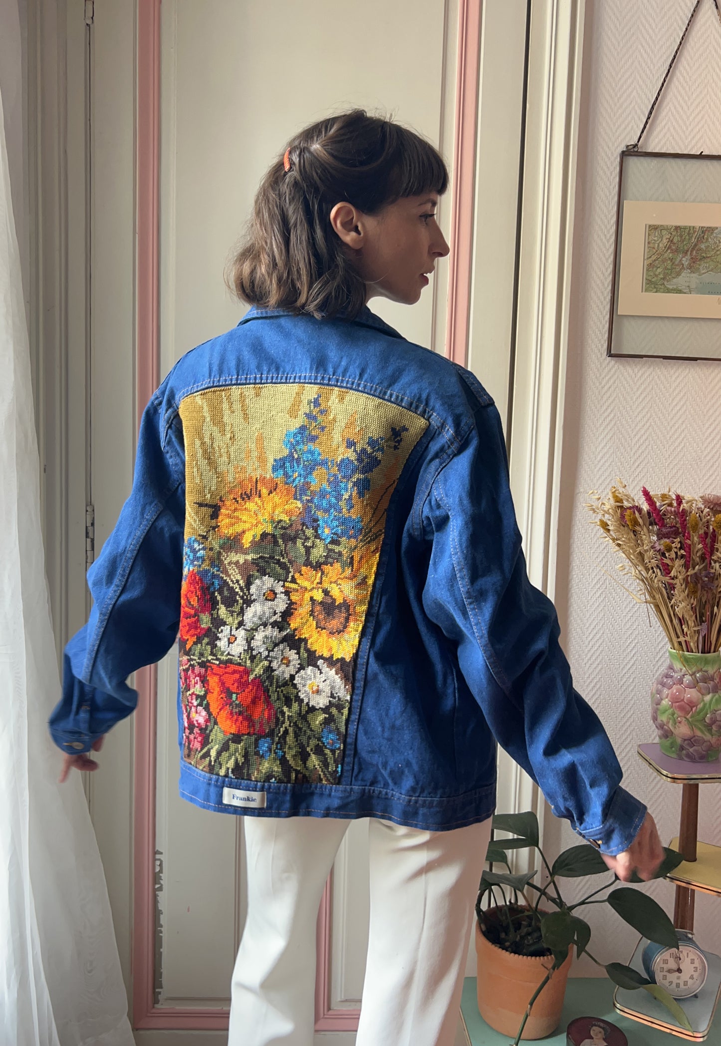 Upcycled jacket Sunflowers & Poppies (M/L)