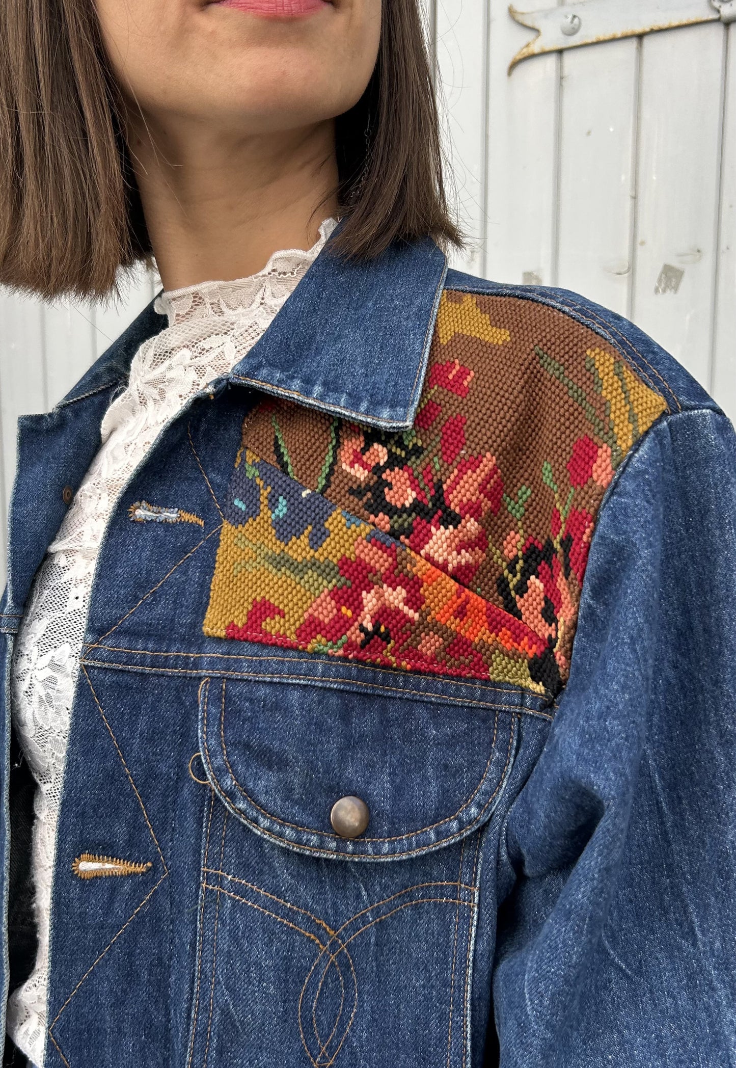 Upcycled jacket Champêtre (M/L)