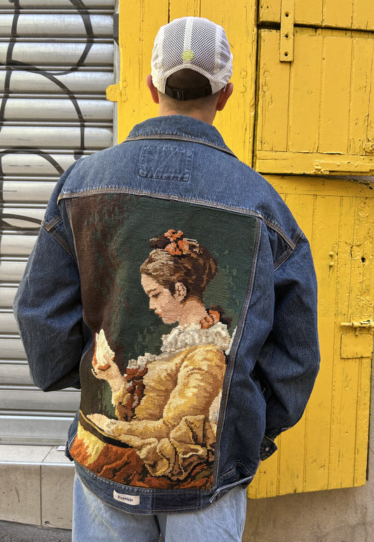 Upcycled jacket The Reader ( XXL)