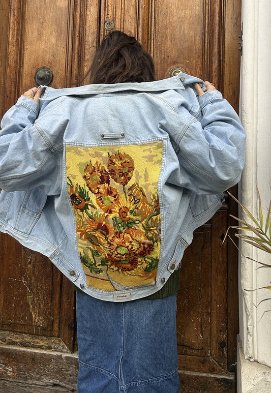 Upcycled jacket The Sunflowers ( XL)