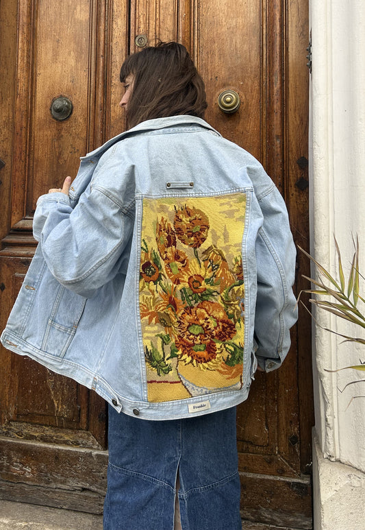 Upcycled jacket The Sunflowers ( XL)