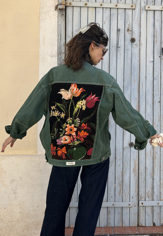Upcycled jacket Tulipes (L)