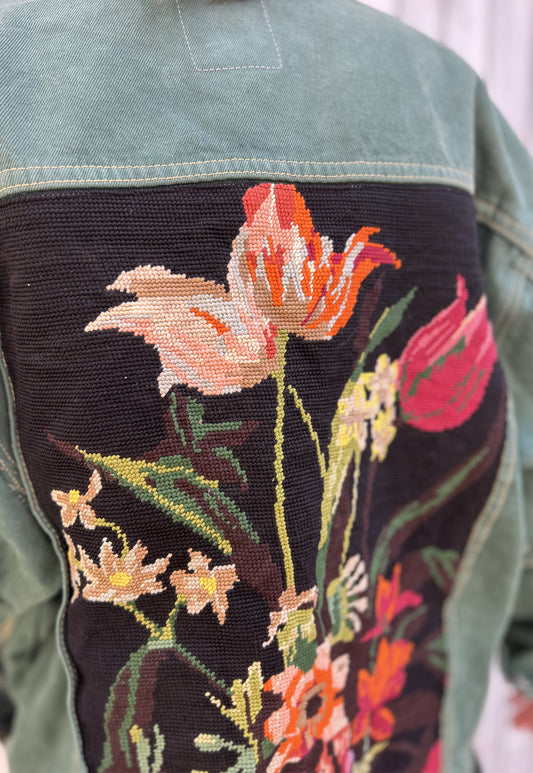 Upcycled jacket Tulipes (L)