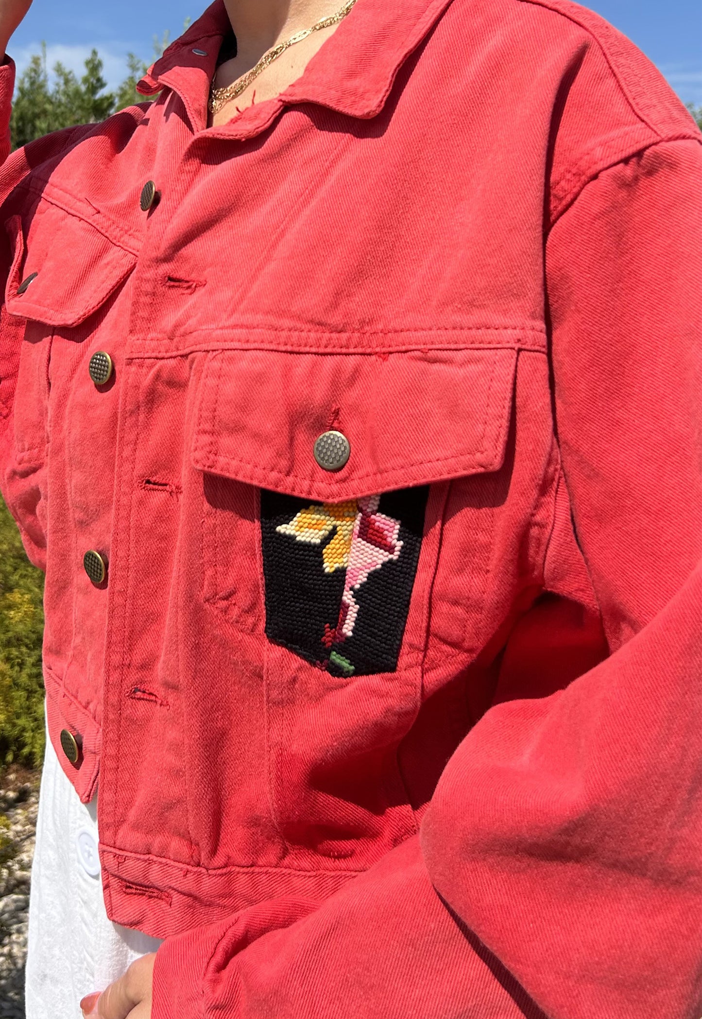 Upcycled jacket Wild bloom (S/M)