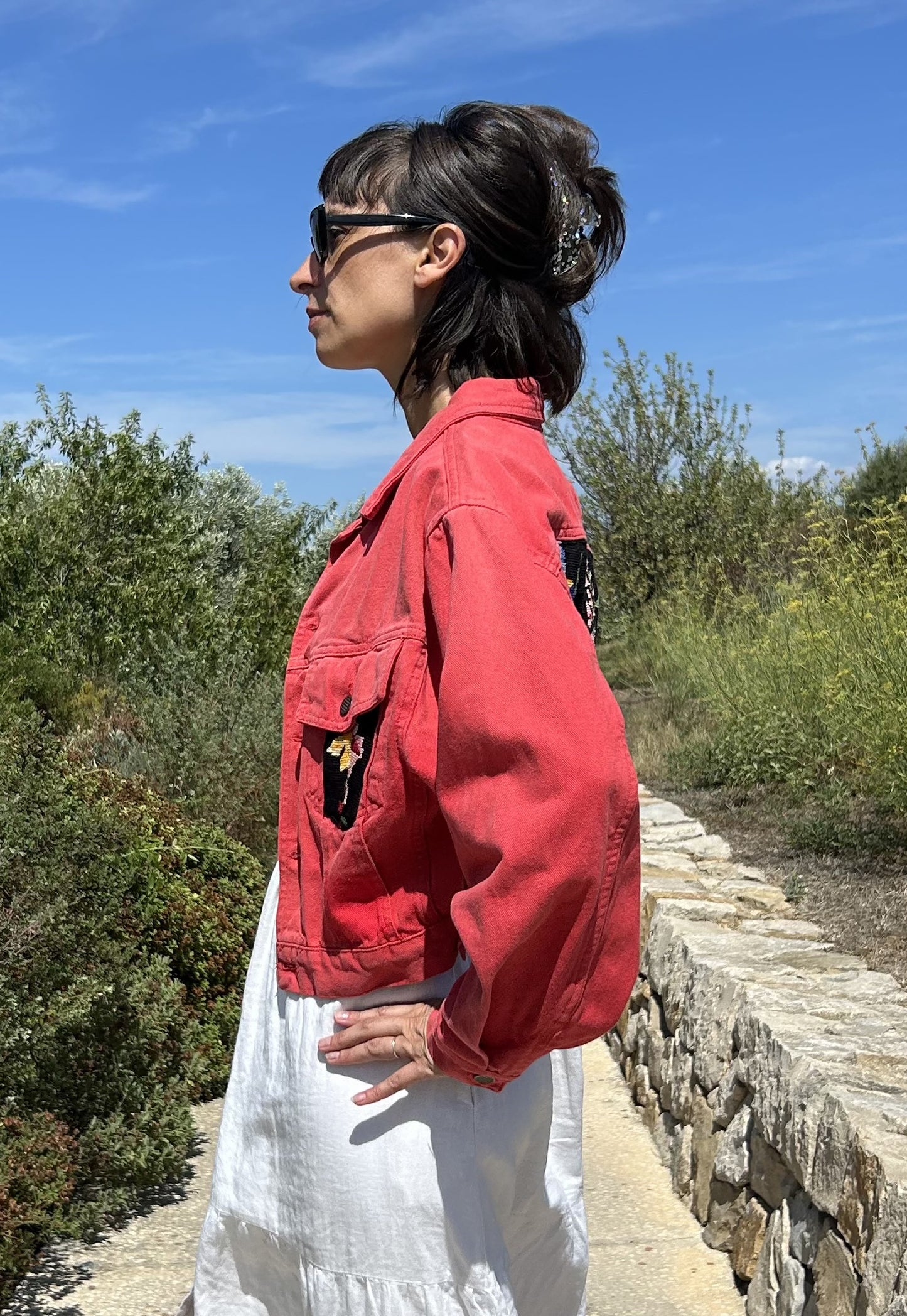 Upcycled jacket Wild bloom (S/M)