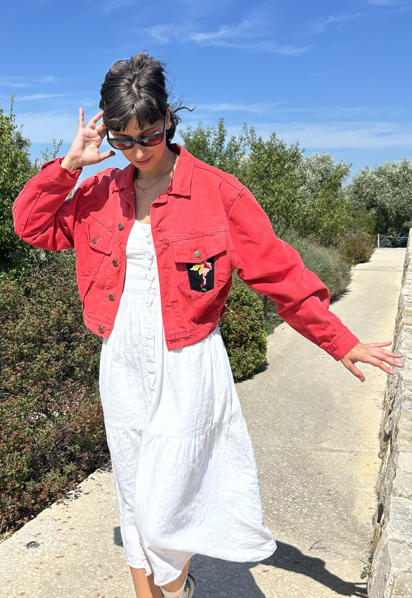 Upcycled jacket Wild bloom (S/M)