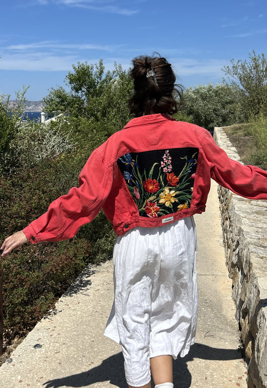 Upcycled jacket Wild bloom (S/M)