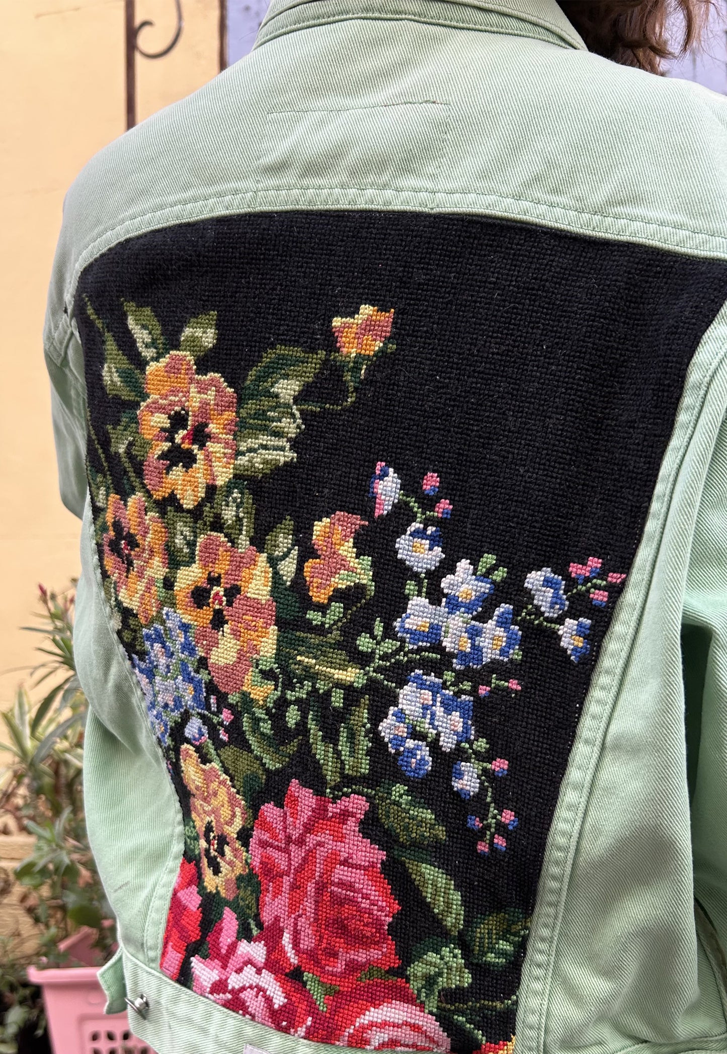 Upcycled jacket Wild flowers (M/L)