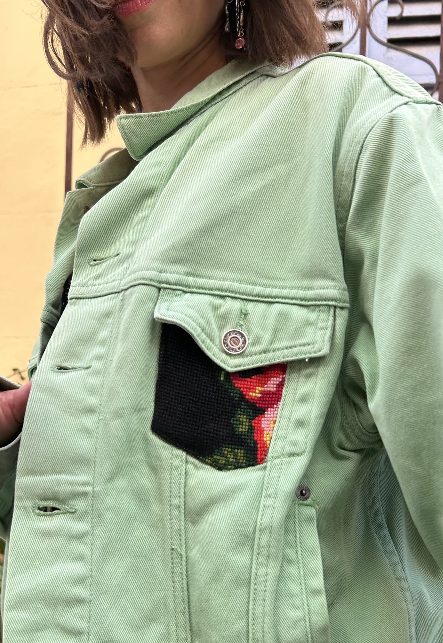 Upcycled jacket Wild flowers (M/L)
