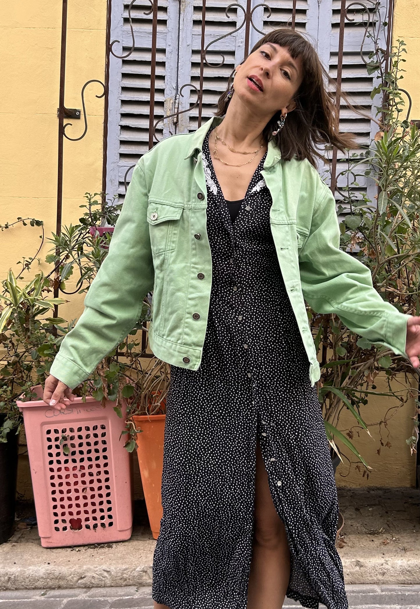 Upcycled jacket Wild flowers (M/L)