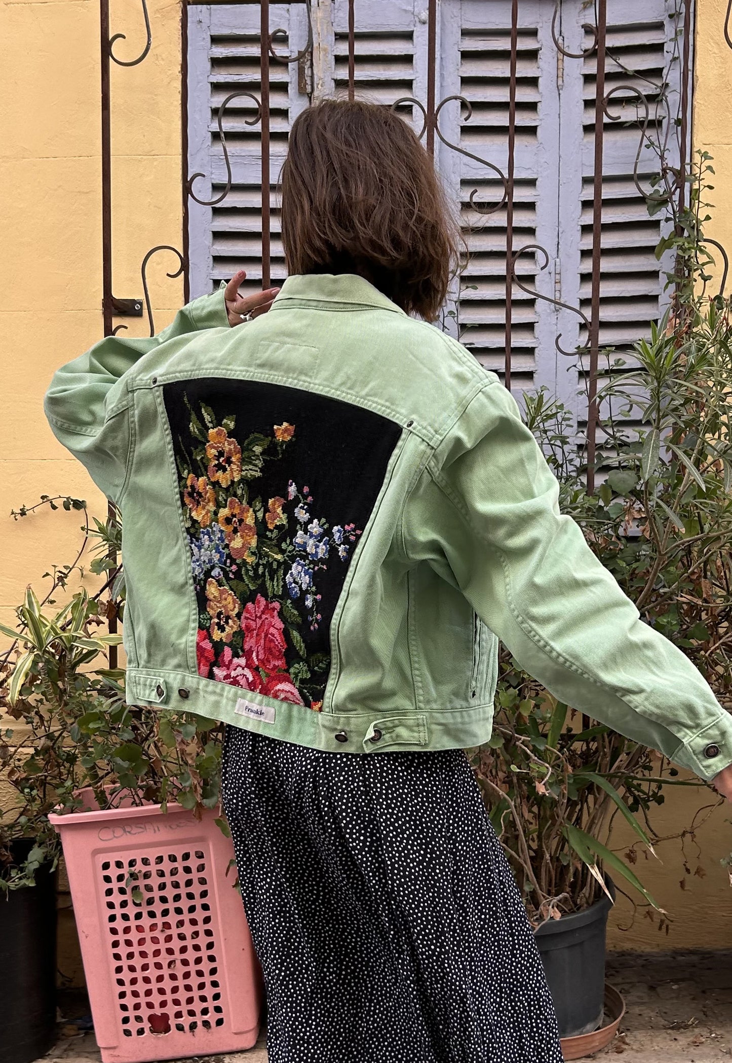 Upcycled jacket Wild flowers (M/L)